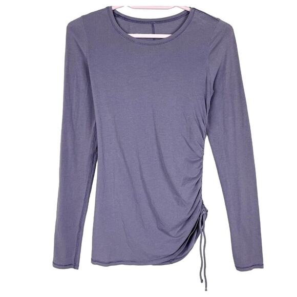 Lululemon Scrunch Side Purple Long Sleeve Scoop Neck Pullover Top 2 - Picture 2 of 7